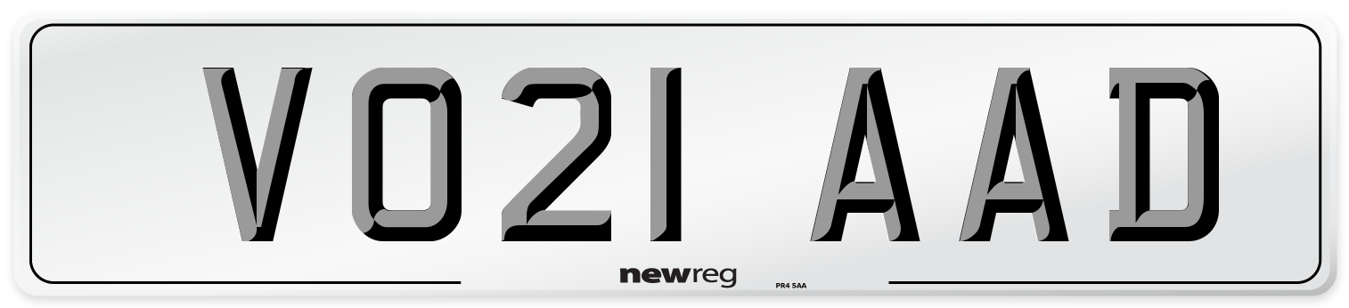 VO21 AAD Number Plate from New Reg